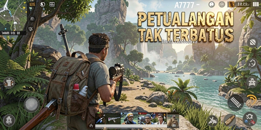 Tangkapan layar A7777 menampilkan petualangan seru di dunia terbuka.