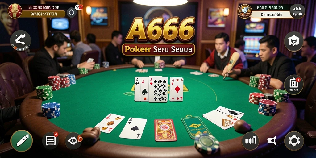 Tampilan gameplay Poker di AA666 dengan grafis menawan.