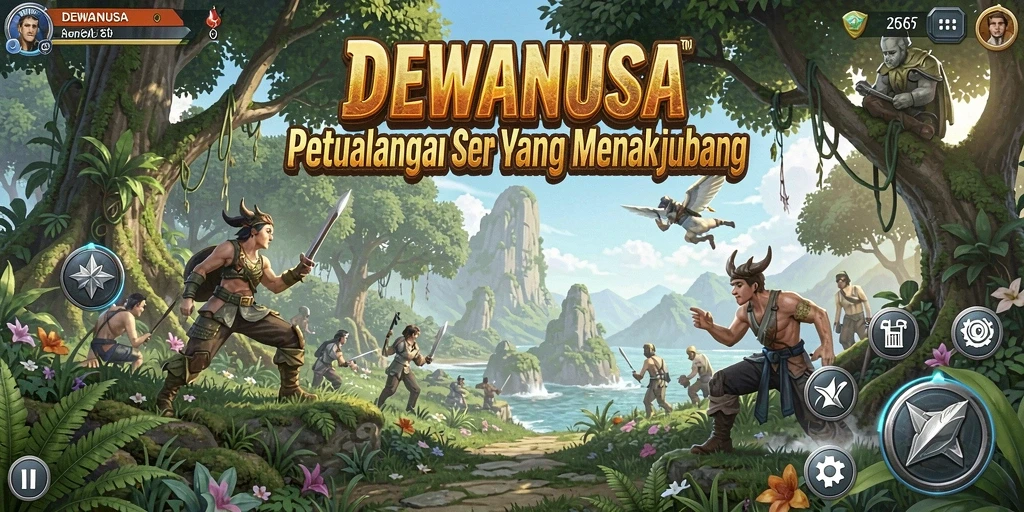Screenshot gameplay DEWANUSA menunjukkan petualangan yang menakjubkan