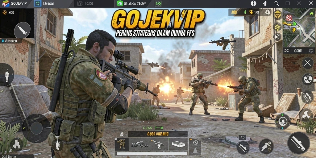 Tampilan gameplay menembak seru dalam GOJEKVIP