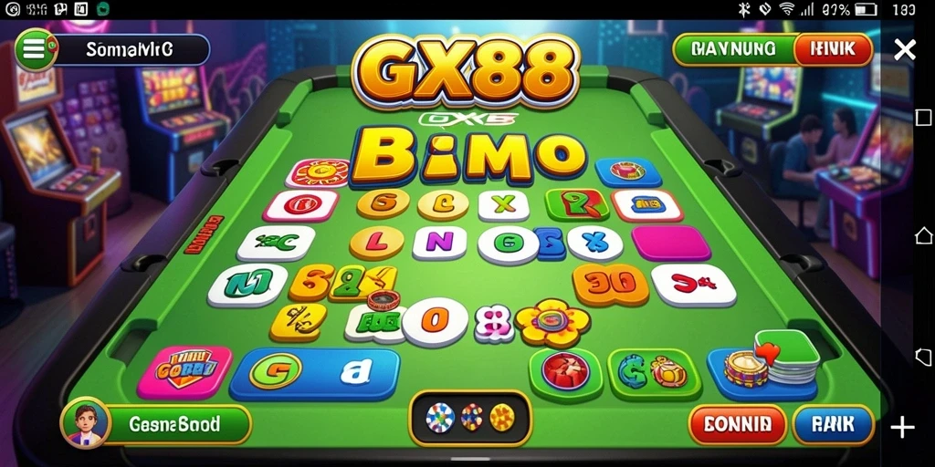 Tampilan gameplay GX88 yang menawan dan penuh warna dalam permainan Bingo.