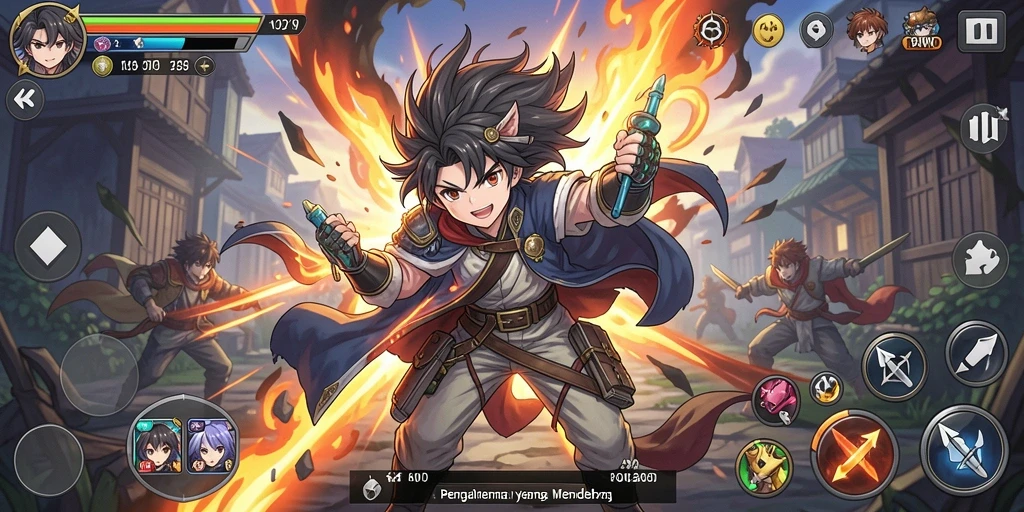 Tampilan gameplay utama KITAWD yang mengesankan dan penuh warna.