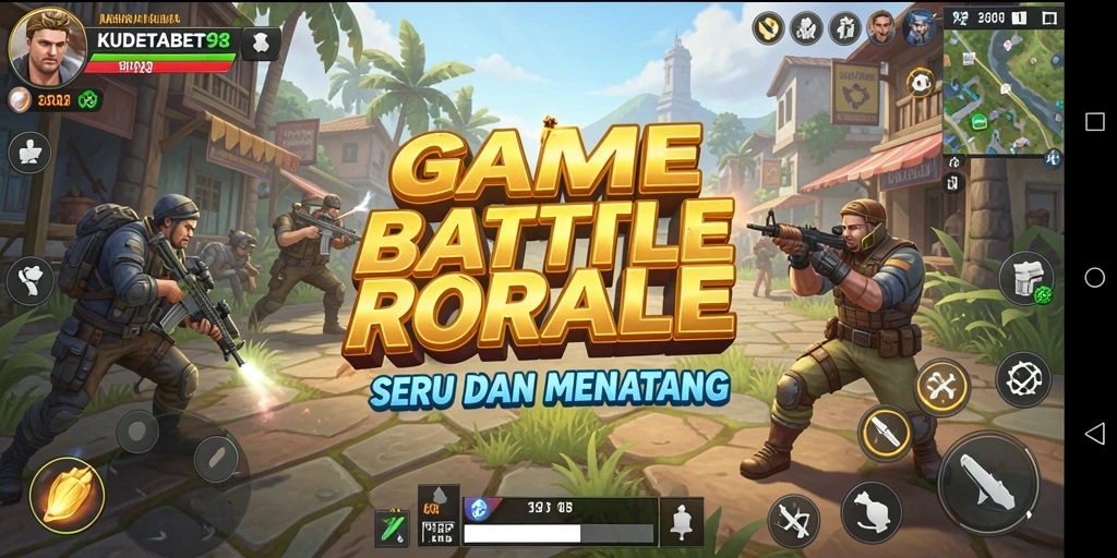 Tampilan gameplay seru di KUDETABET98 dengan aksi Battle Royale.