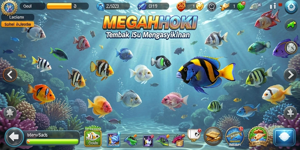 Tangkapan layar gameplay menampilkan aksi seru Tembak Ikan di MEGAHOKI.